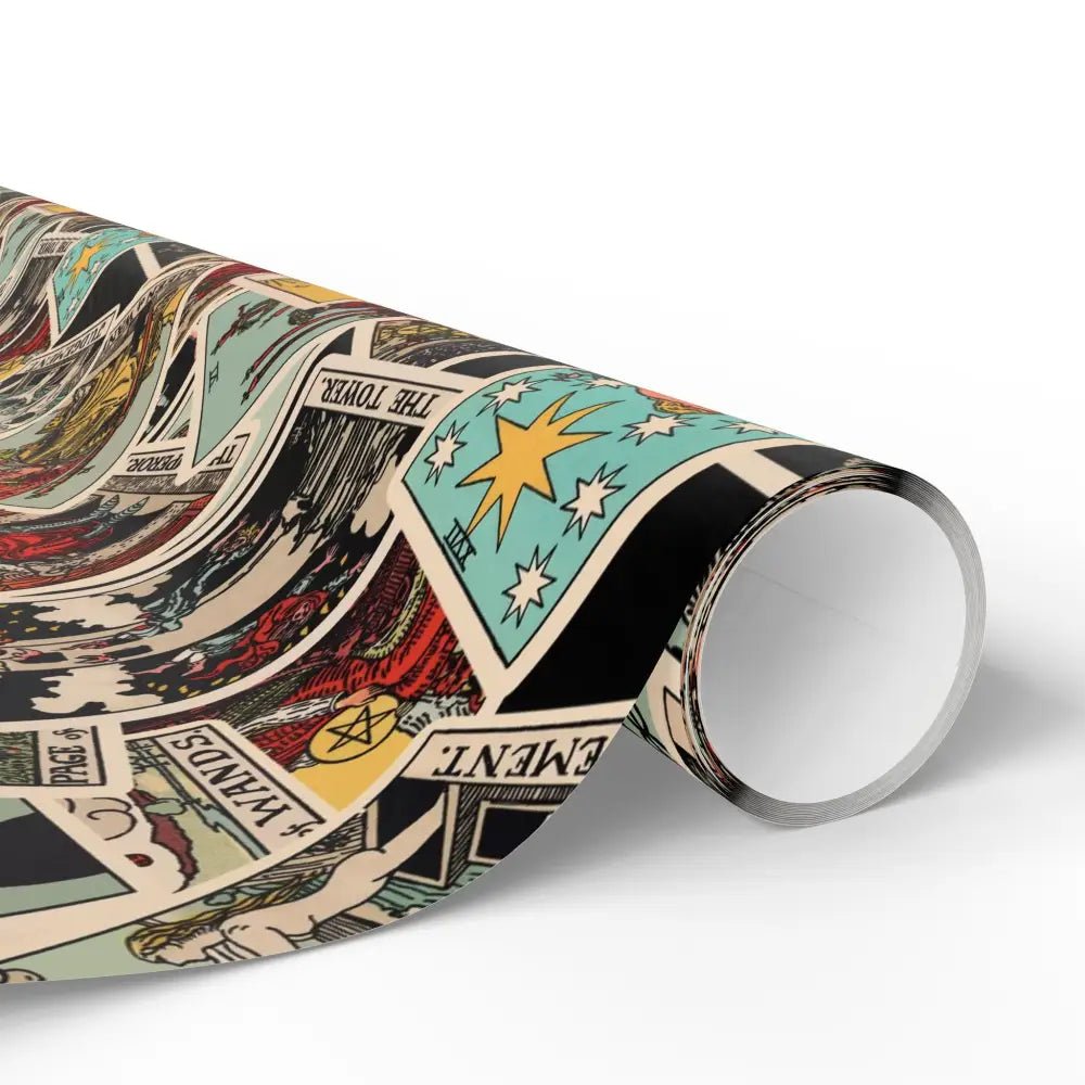 Tarot Wrapping Paper Rider Waite Gift Wrap Halloween Birthday Gifts Holiday Wrapping Scattered Tarot Cards Paper Roll
