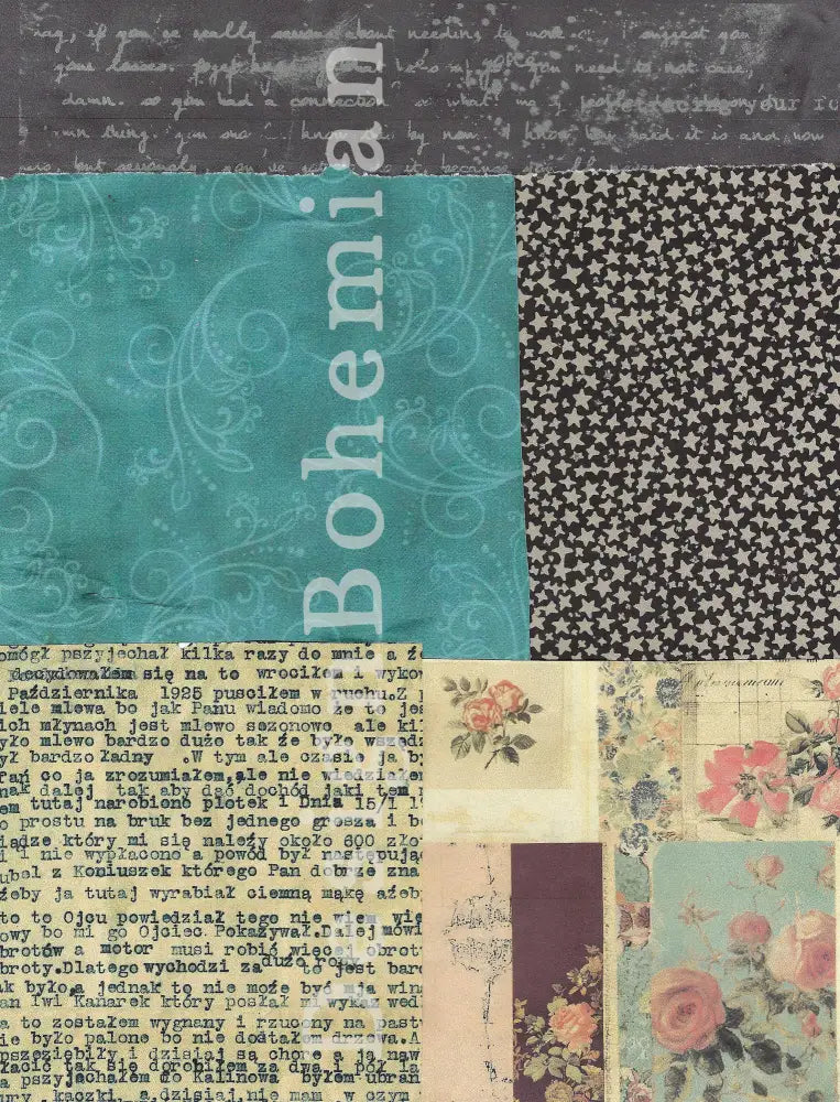 Teal Vintage Collage 2 - Digital Download
