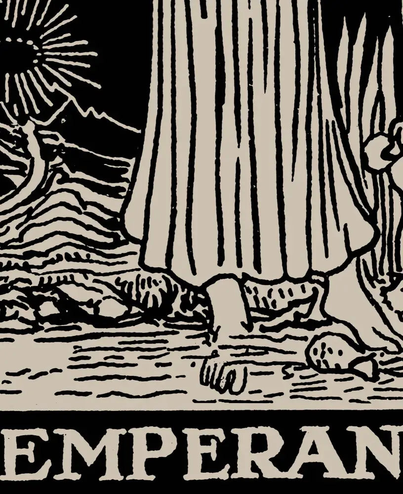 Temperance Black Tarot Card Print No Frame Poster Art For Elegant Calm Wall Decor by My Store