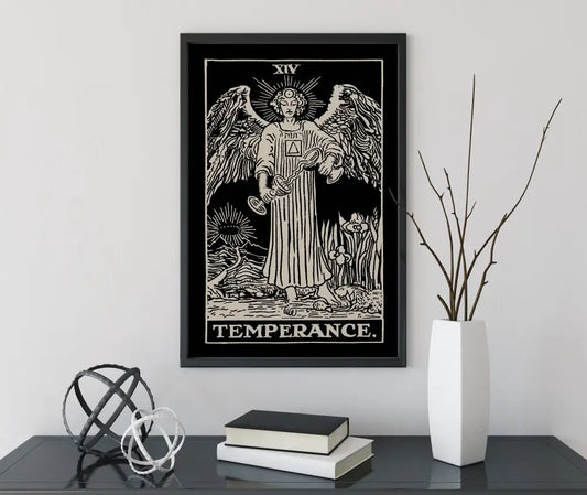 Temperance Black Tarot Card Print No Frame Poster Art For Elegant Calm Wall Decor by My Store