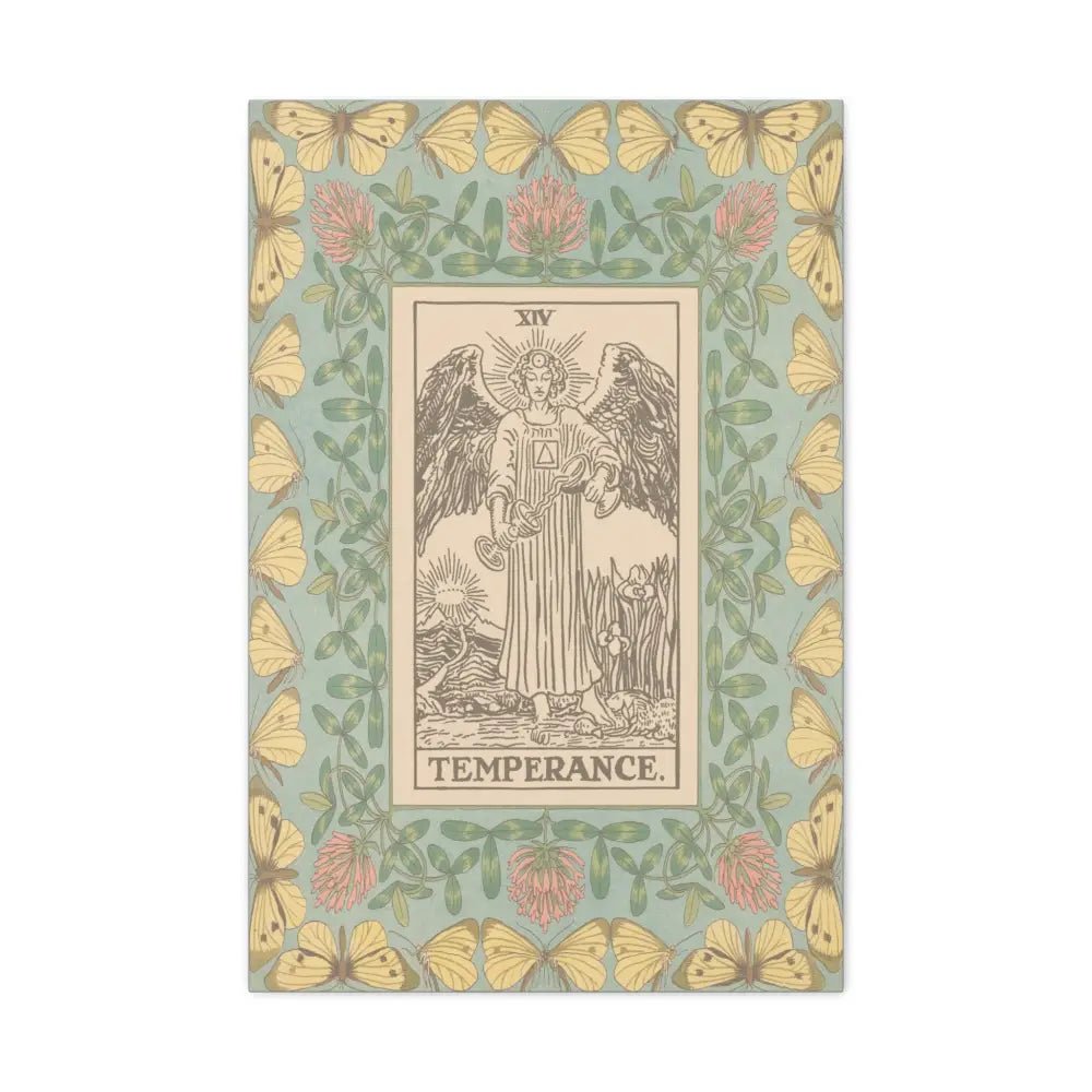 Canvas Wall Art with Temperance Design, Vintage Home Decor, Bohemian Style, Spiritual Decor, Gift for Art Lovers - DesignBohemian