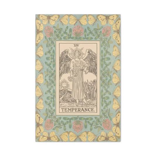 Canvas Wall Art with Temperance Design, Vintage Home Decor, Bohemian Style, Spiritual Decor, Gift for Art Lovers - DesignBohemian