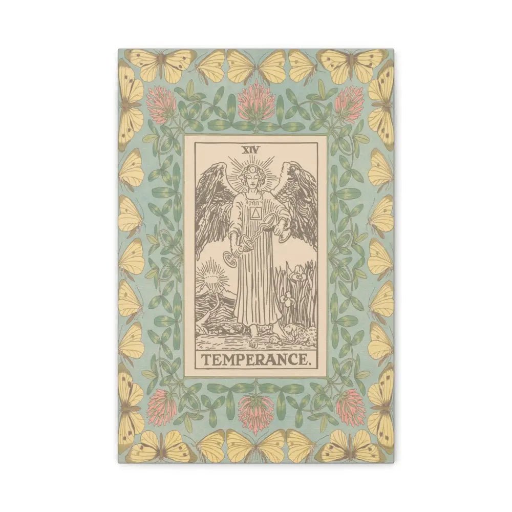 Canvas Wall Art with Temperance Design, Vintage Home Decor, Bohemian Style, Spiritual Decor, Gift for Art Lovers - DesignBohemian
