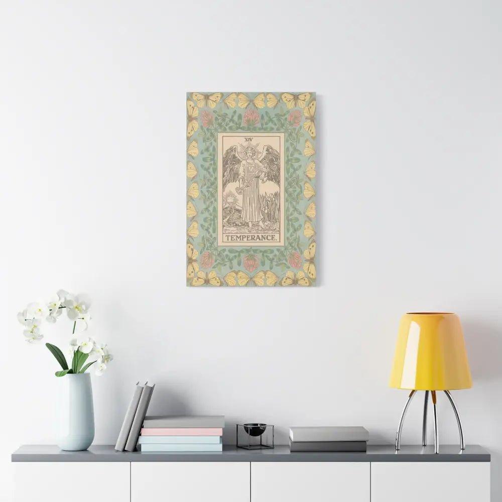 Canvas Wall Art with Temperance Design, Vintage Home Decor, Bohemian Style, Spiritual Decor, Gift for Art Lovers - DesignBohemian
