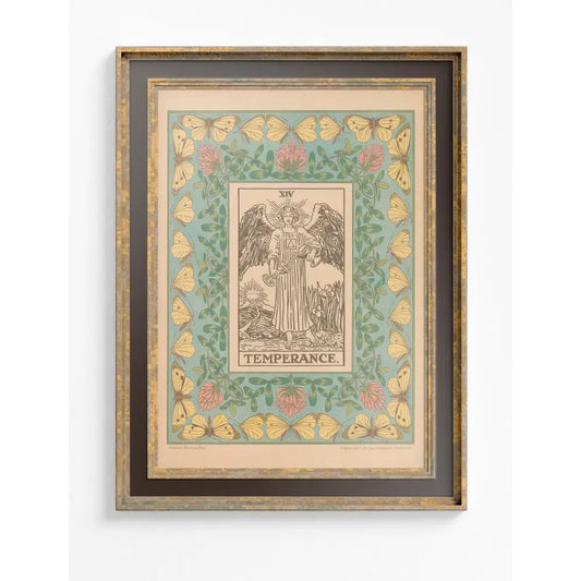 Temperance Print Vintage Shabby Chic Tarot Poster Blue Pink Wall Art for Living Room Decor by My Store