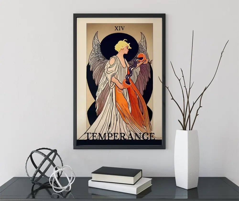 Temperance Tarot Card Print From The Green Menagerie Tarot Balancing Art Poster by My Store