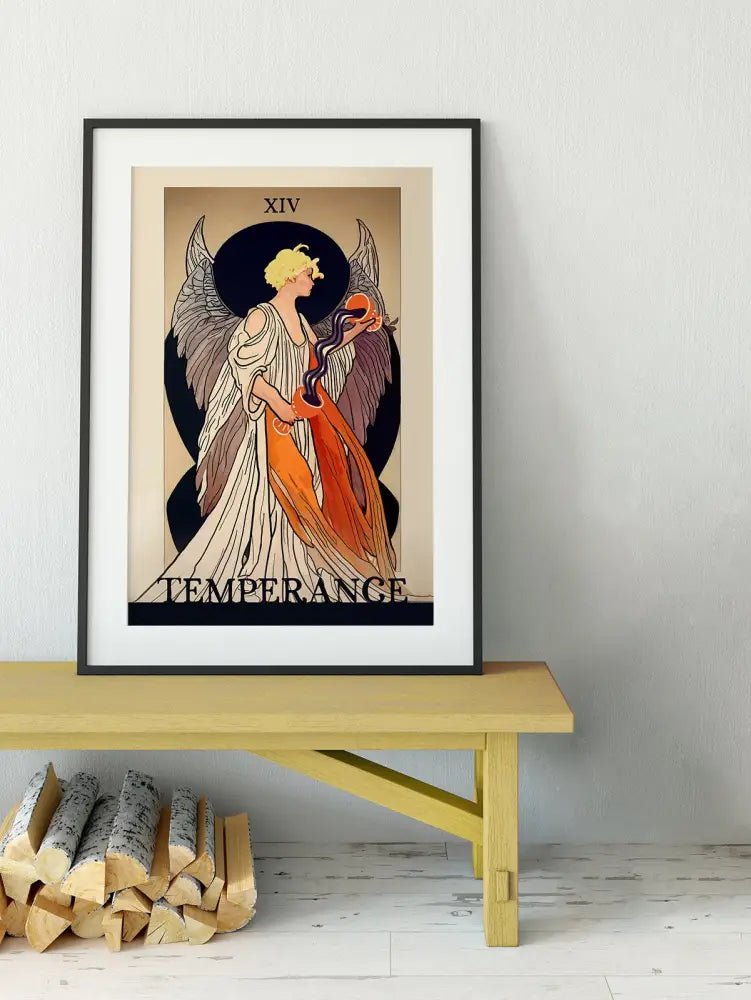 Temperance Tarot Card Print From The Green Menagerie Tarot Balancing Art Poster by My Store