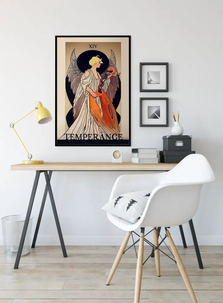Temperance Tarot Card Print From The Green Menagerie Tarot Balancing Art Poster by My Store