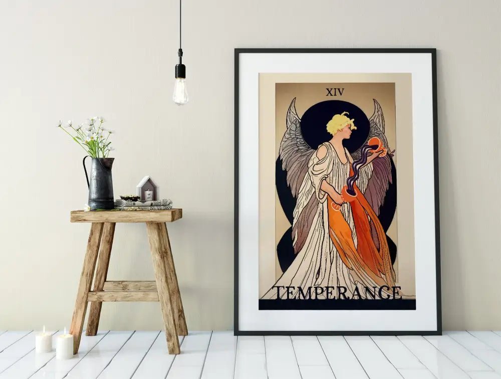 Temperance Tarot Card Print From The Green Menagerie Tarot Balancing Art Poster by My Store