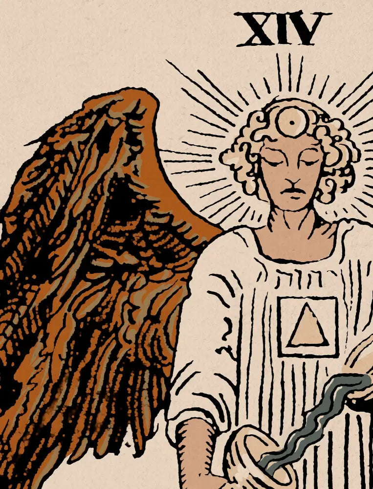 Temperance Tarot Card Print Neutral Vibe Poster No Frame by My Store
