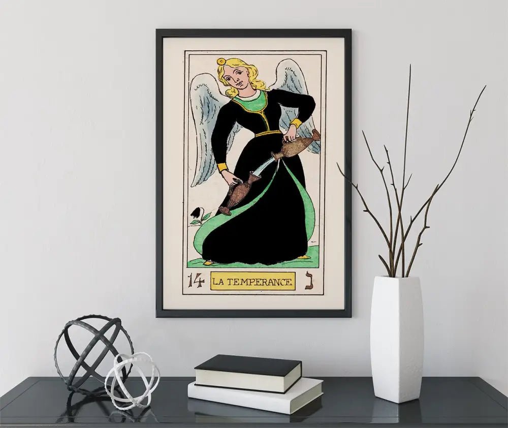Temperance Tarot Card Print Oswald Wirth Poster Art French Tarot Wall Decor For Collectors by My Store
