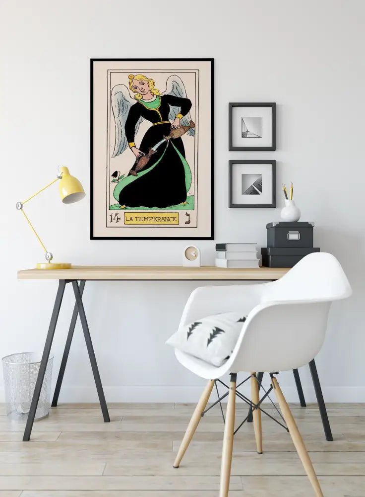 Temperance Tarot Card Print Oswald Wirth Poster Art French Tarot Wall Decor For Collectors by My Store