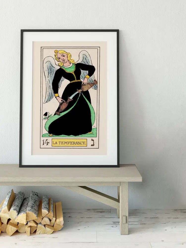 Temperance Tarot Card Print Oswald Wirth Poster Art French Tarot Wall Decor For Collectors by My Store