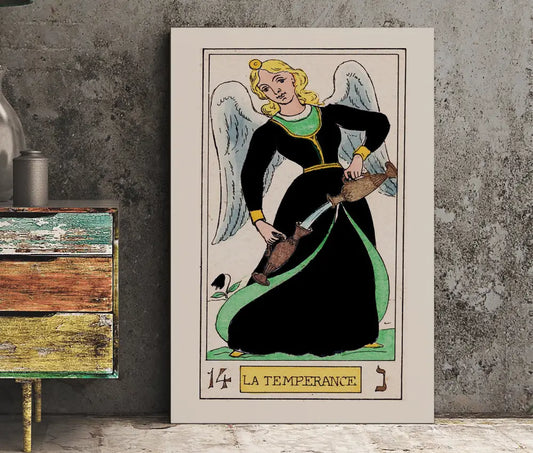 Temperance Tarot Card Print Oswald Wirth Poster Art French Tarot Wall Decor For Collectors by My Store