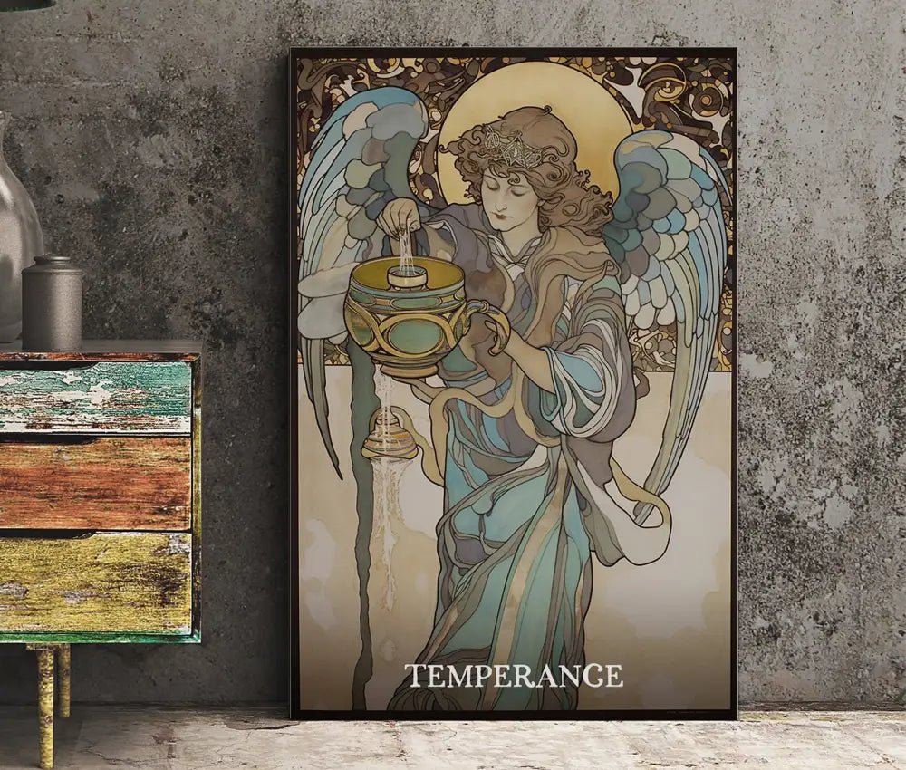 Temperance Tarot Card Print Unframed Poster No Frame Temperance Card Wall Art Decor by My Store