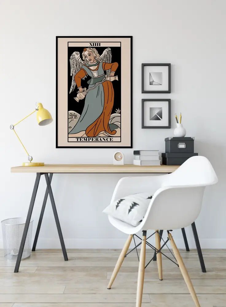 Temperance Tarot de Marseille Card Print Neutral Vibe Poster by My Store