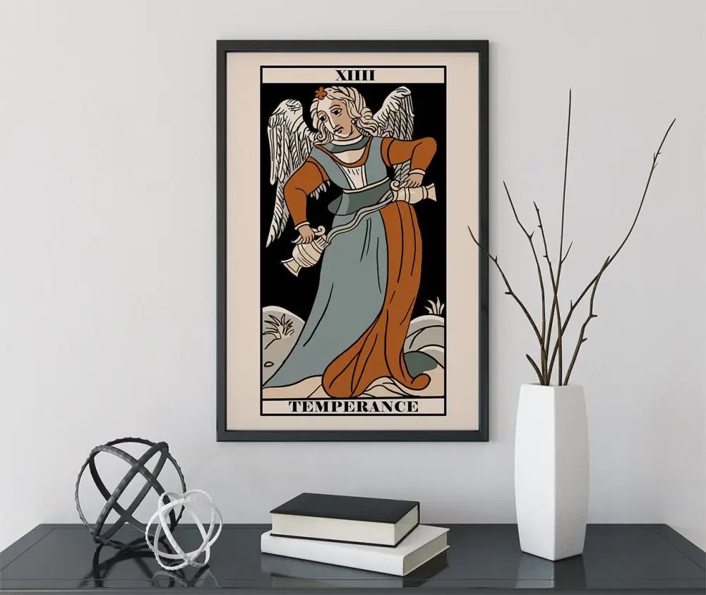 Temperance Tarot de Marseille Card Print Neutral Vibe Poster by My Store