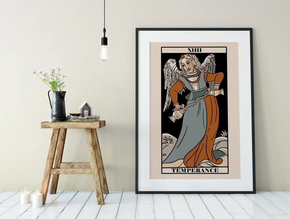 Temperance Tarot de Marseille Card Print Neutral Vibe Poster by My Store