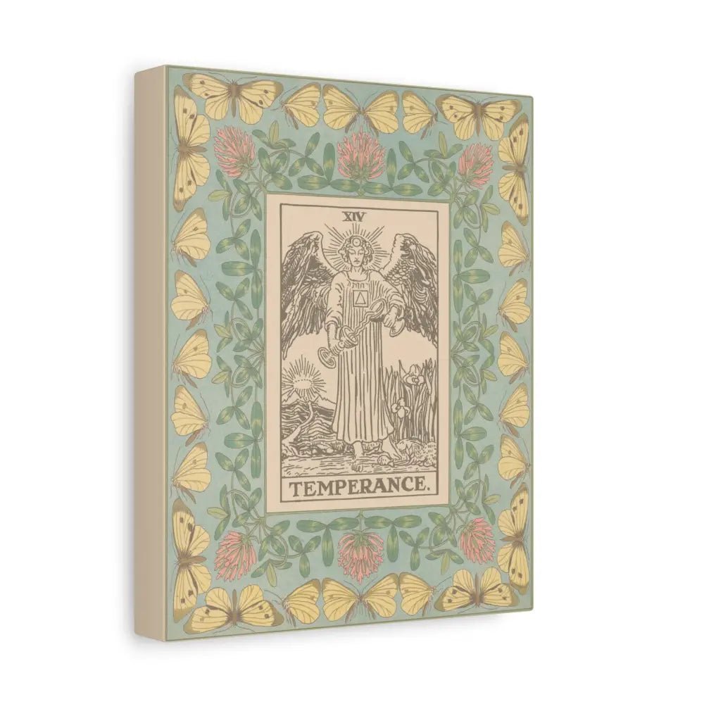 Matte Canvas Wall Art with Temperance Design, Inspirational Home Decor, Butterfly Decor, Tarot Wall Art, Vintage Style Canvas - DesignBohemian