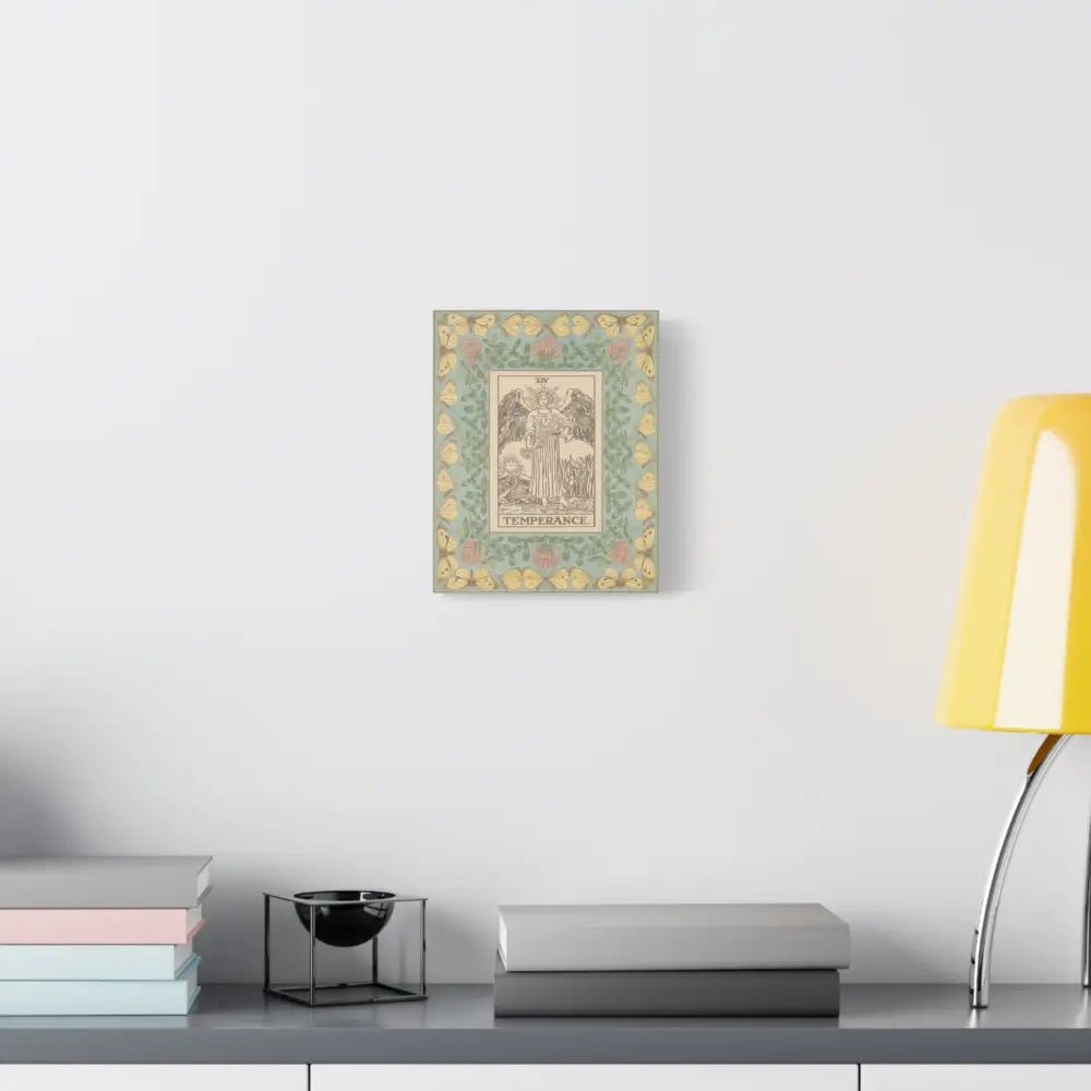 Matte Canvas Wall Art with Temperance Design, Inspirational Home Decor, Butterfly Decor, Tarot Wall Art, Vintage Style Canvas - DesignBohemian