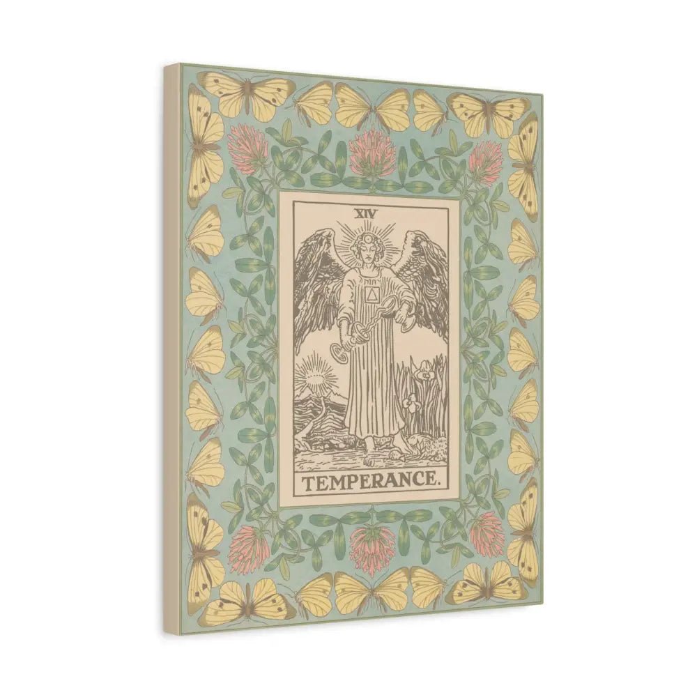 Matte Canvas Wall Art with Temperance Design, Inspirational Home Decor, Butterfly Decor, Tarot Wall Art, Vintage Style Canvas - DesignBohemian
