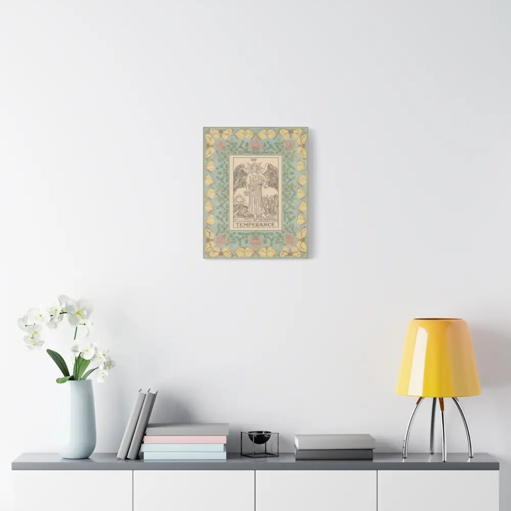 Matte Canvas Wall Art with Temperance Design, Inspirational Home Decor, Butterfly Decor, Tarot Wall Art, Vintage Style Canvas - DesignBohemian