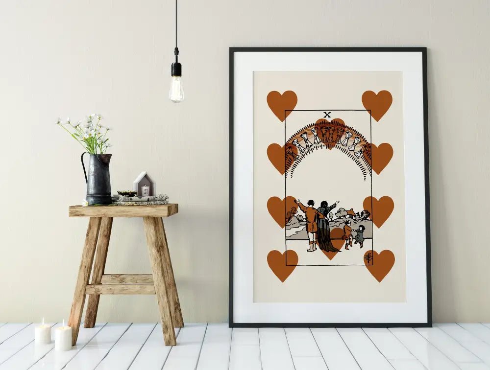 Ten Of Cups Tarot Card Neutral Vibe Print Poster No Frame by My Store