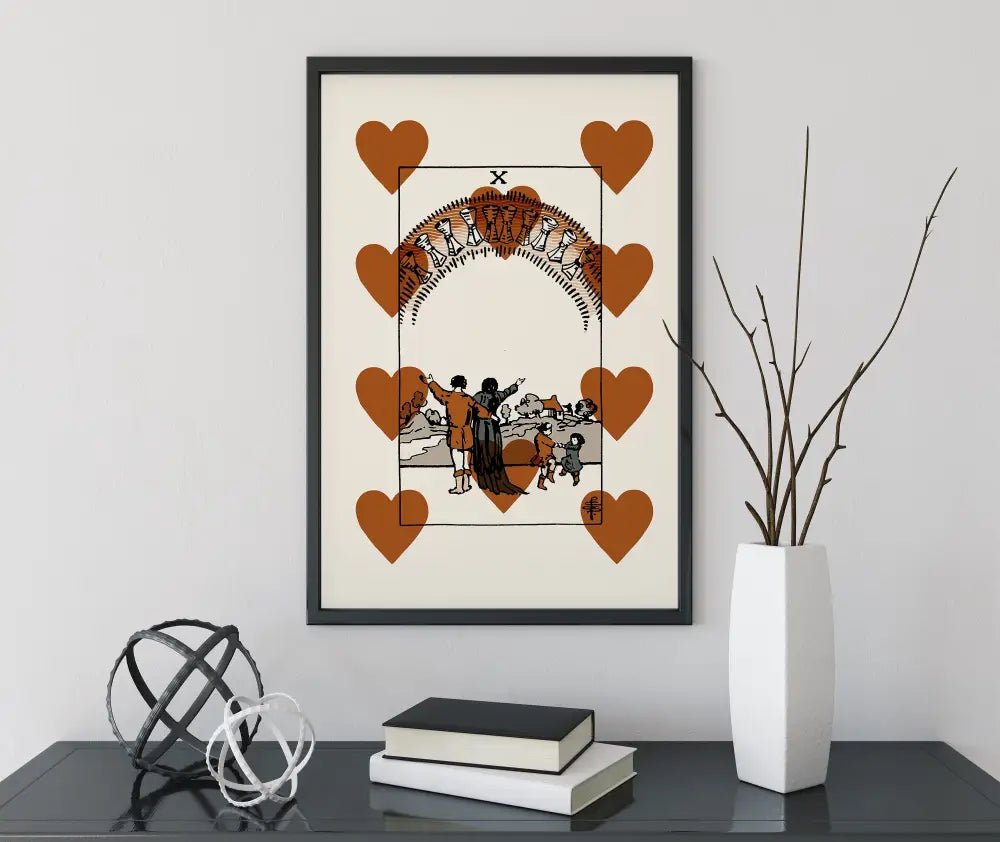 Ten Of Cups Tarot Card Neutral Vibe Print Poster No Frame by My Store