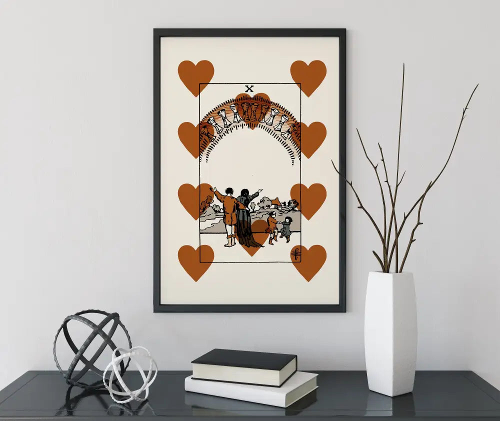Ten Of Cups Tarot Card Neutral Vibe Print Poster No Frame by My Store