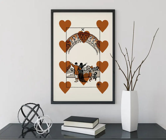 Ten Of Cups Tarot Card Neutral Vibe Print Poster No Frame by My Store