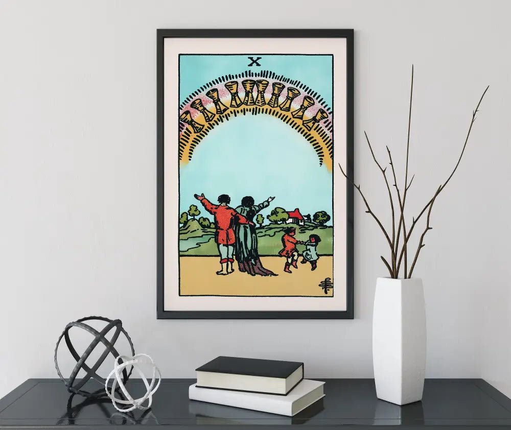 Ten Of Cups Tarot Card Print No Frame Poster by My Store
