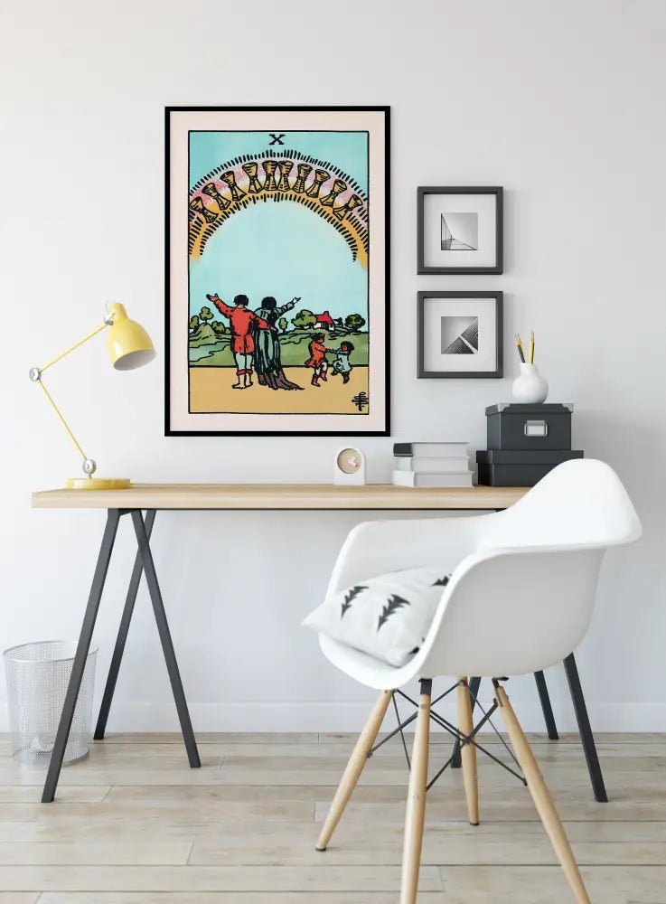 Ten Of Cups Tarot Card Print No Frame Poster by My Store