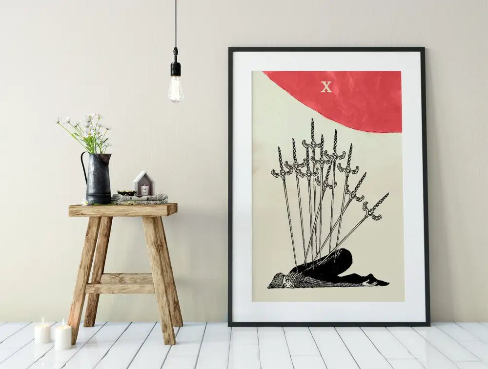 Ten Of Swords Tarot Card Print By Harry Clarke No Frame Poster For Home Decor Wall Art by My Store