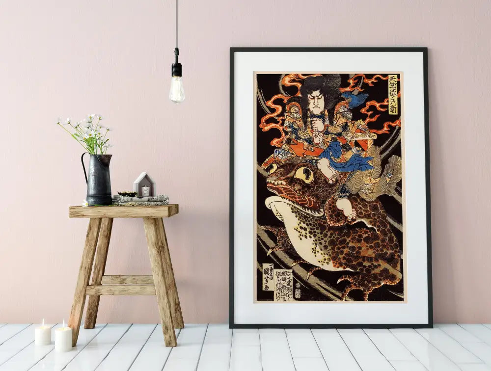 Tenjiku Tokubei Toad Of Fire Ukiyoe Print By Utagawa Kuniyoshi No Frame Museum Grade Poster by My Store