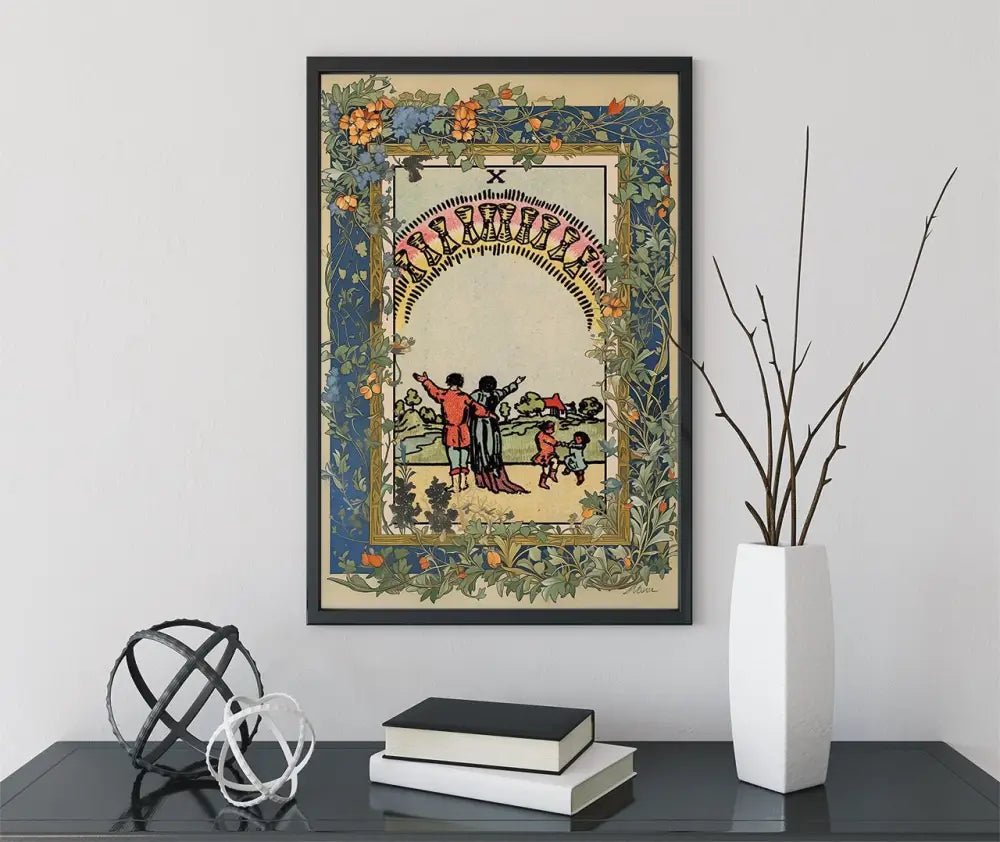 The 10 Of Cups Tarot Card Print Ten Of Cups Wall Art Poster Original Prompt Artwork by My Store