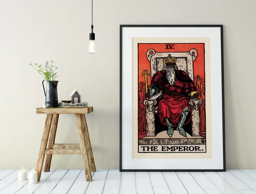 The Black Emperor Tarot Card Print No Frame Poster For Esoteric Tarot Art Collectors by My Store