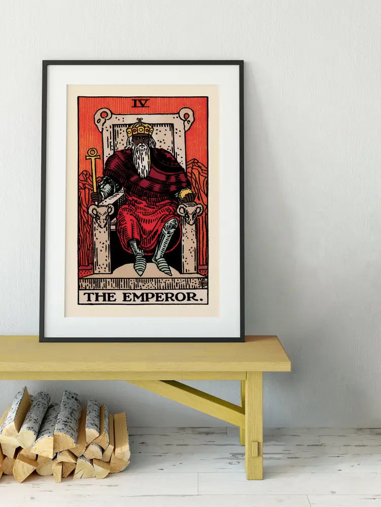 The Black Emperor Tarot Card Print No Frame Poster For Esoteric Tarot Art Collectors by My Store