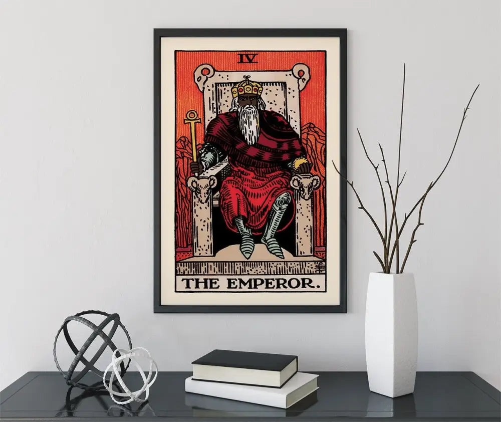 The Black Emperor Tarot Card Print No Frame Poster For Esoteric Tarot Art Collectors by My Store