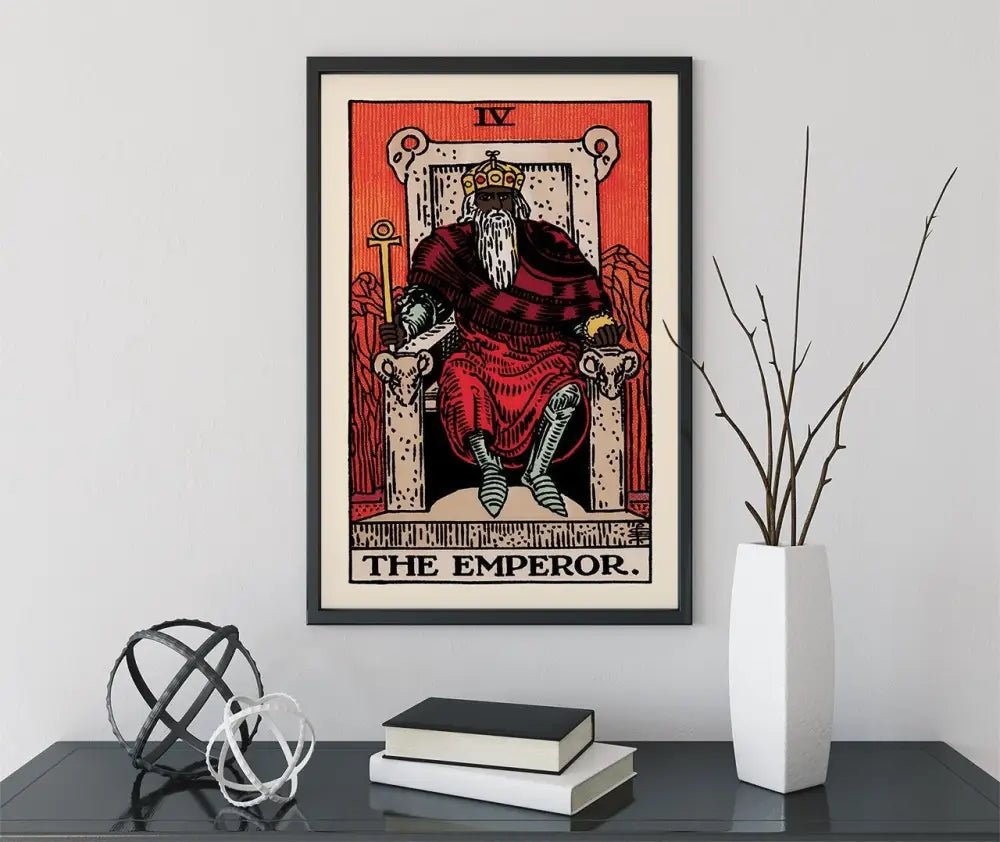 The Black Emperor Tarot Card Print No Frame Poster For Esoteric Tarot Art Collectors by My Store