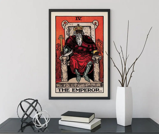 The Black Emperor Tarot Card Print No Frame Poster For Esoteric Tarot Art Collectors by My Store