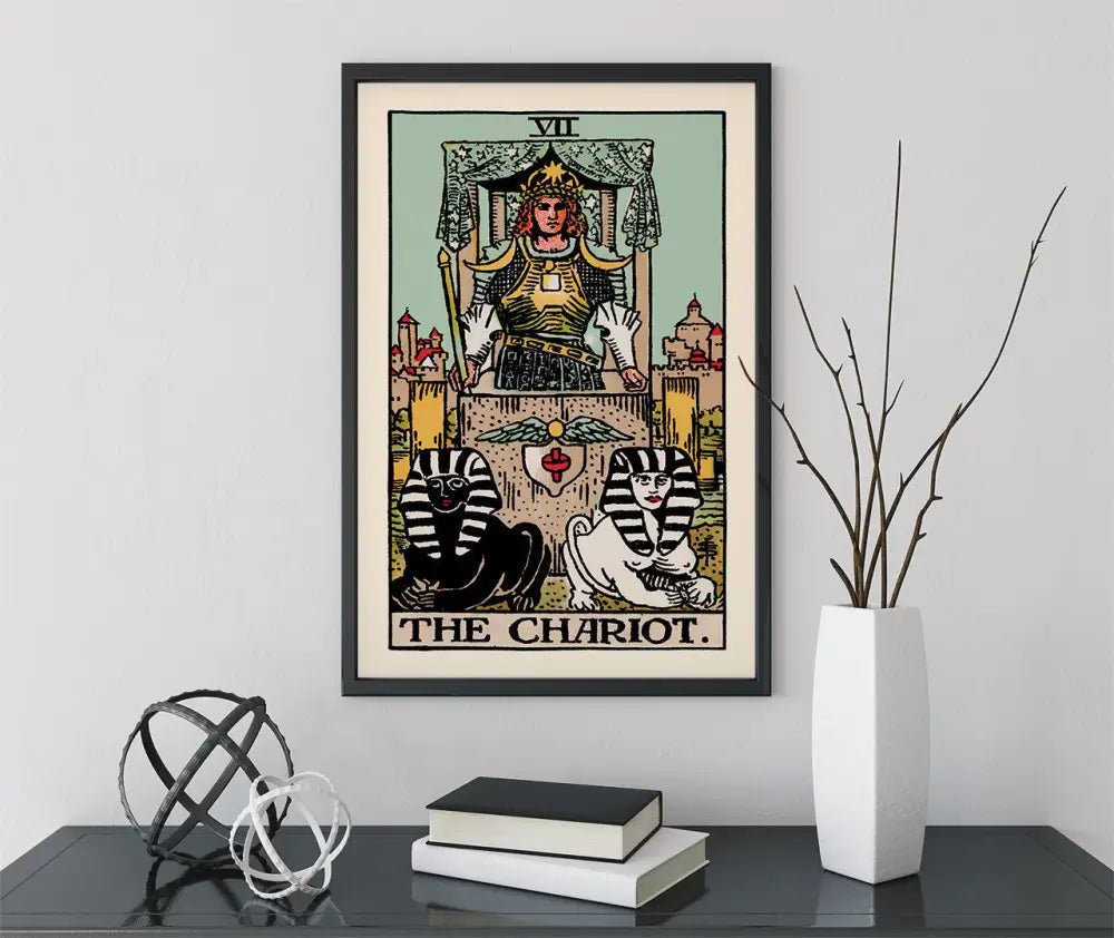 The Chariot Tarot Card Print Blue Sky Poster No Frame for Tarot Enthusiasts and Art Lovers by My Store