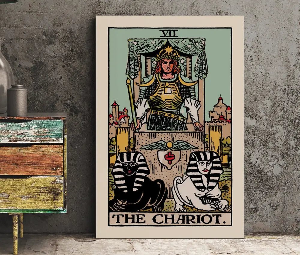 The Chariot Tarot Card Print Blue Sky Poster No Frame for Tarot Enthusiasts and Art Lovers by My Store