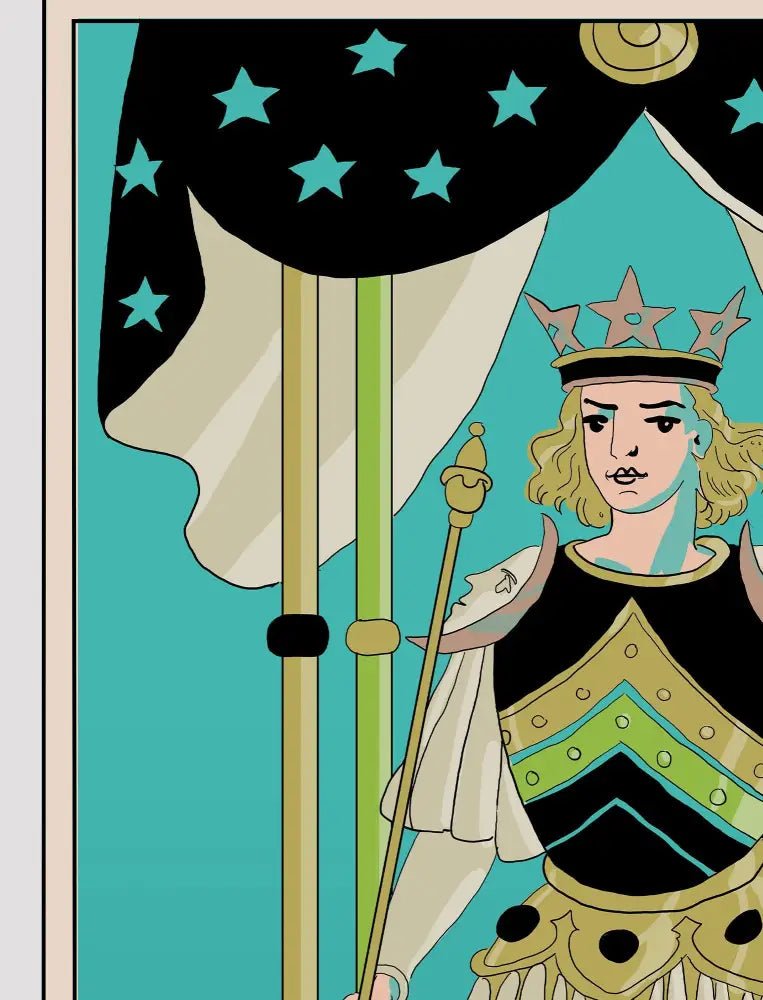 The Chariot Tarot Card Print Oswald Wirth Inspired Design From Green Menagerie Tarot Artwork by My Store