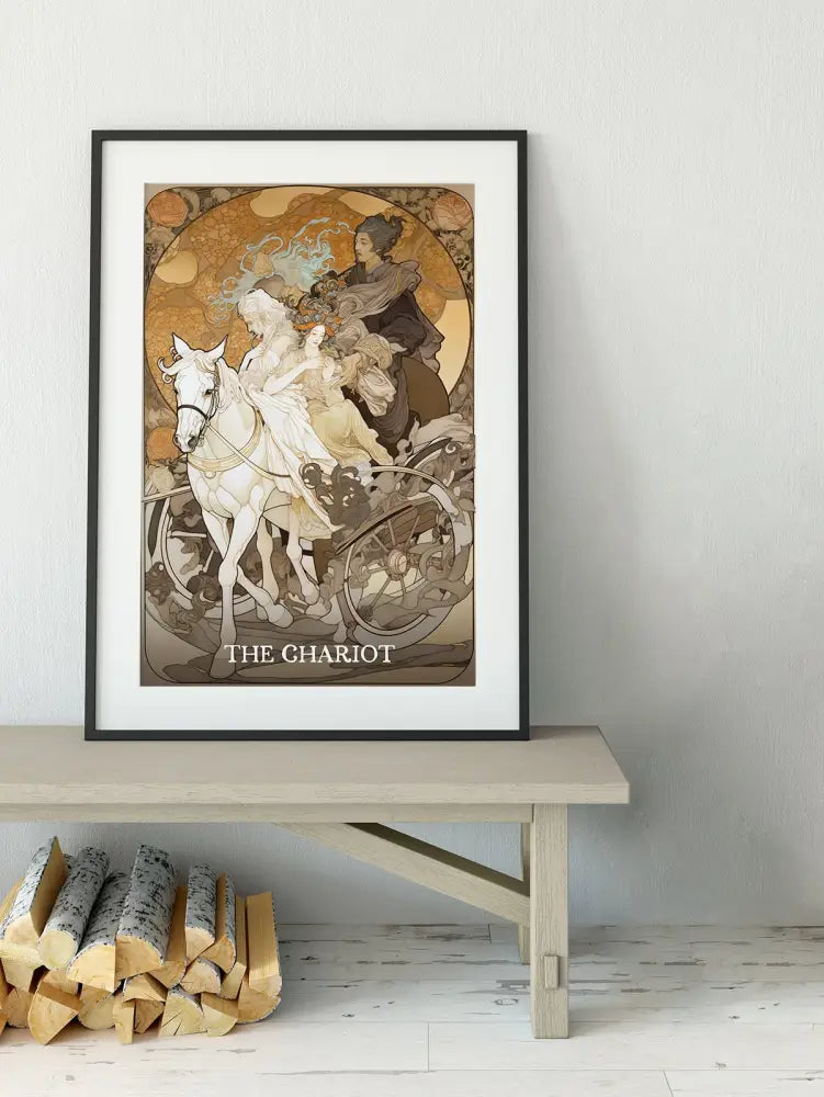 The Chariot Tarot Card Print Unframed Poster No Frame Elegant Wall Art for Tarot Lovers by My Store