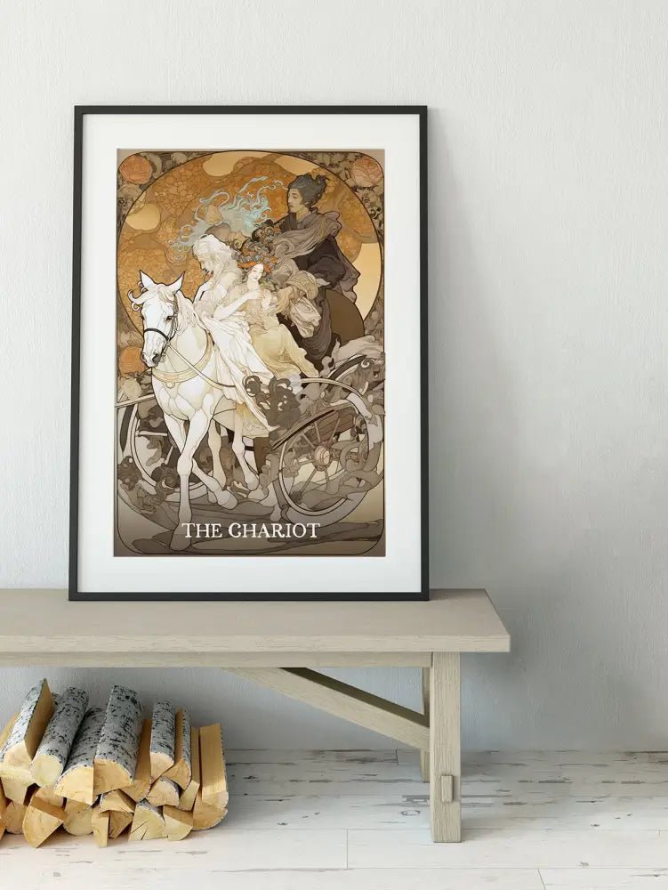 The Chariot Tarot Card Print Unframed Poster No Frame Elegant Wall Art for Tarot Lovers by My Store