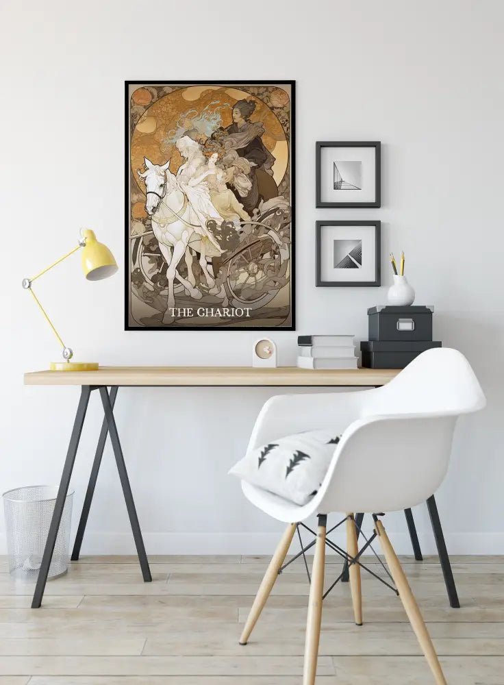 The Chariot Tarot Card Print Unframed Poster No Frame Elegant Wall Art for Tarot Lovers by My Store