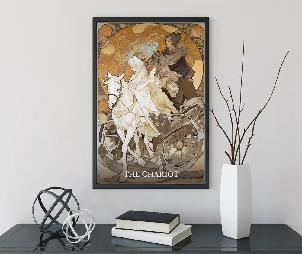 The Chariot Tarot Card Print Unframed Poster No Frame Elegant Wall Art for Tarot Lovers by My Store