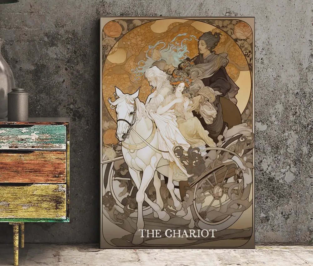 The Chariot Tarot Card Print Unframed Poster No Frame Elegant Wall Art for Tarot Lovers by My Store