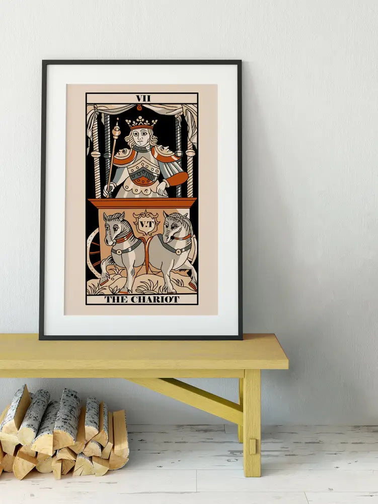 The Chariot Tarot De Marseille Card Print No Frame Poster by My Store