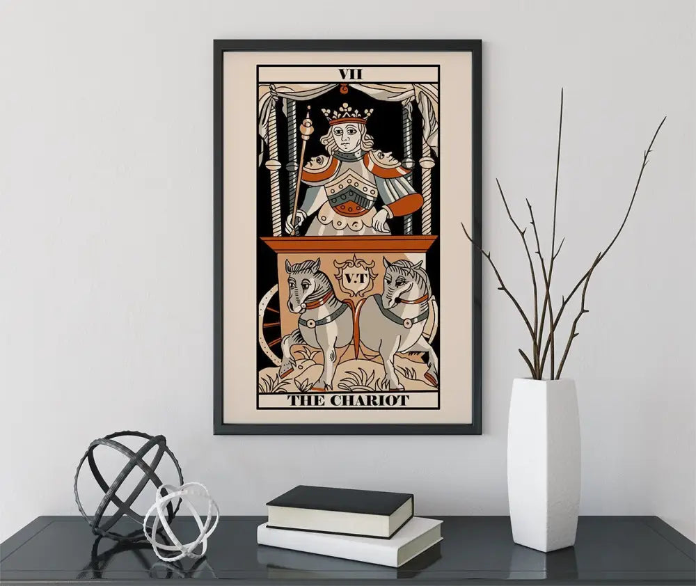 The Chariot Tarot De Marseille Card Print No Frame Poster by My Store
